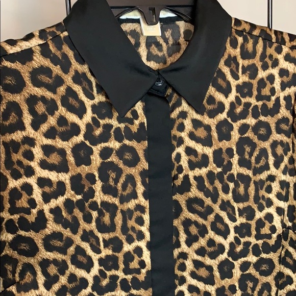 MICHAEL KORS Leopard Print Long Slv Blouse - Picture 2 of 5